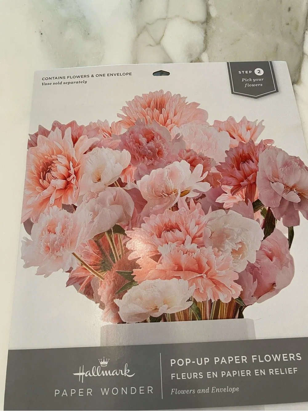 Hallmark Paper Wonder Pop-Up Flowers in Peach and Blush